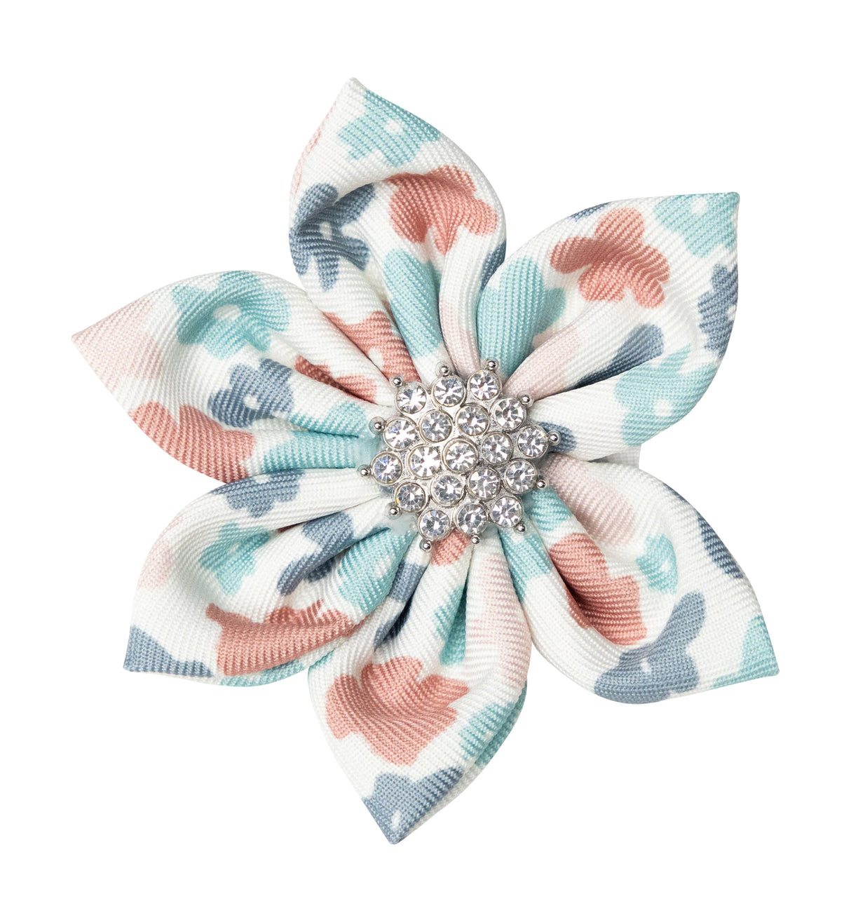 Fabric and Rhinestone Flower for Dog Collar