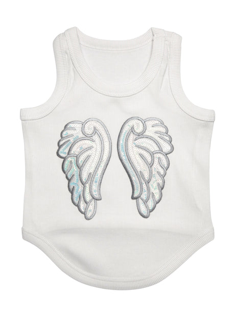 Angel Wing Ribbed Tank Top Shirt for Dogs